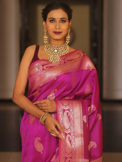 Banarasi Soft Silk Saree With Minimal Elegance & Festive Radiance