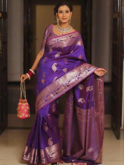 Banarasi Soft Silk Saree With Minimal Elegance & Festive Radiance