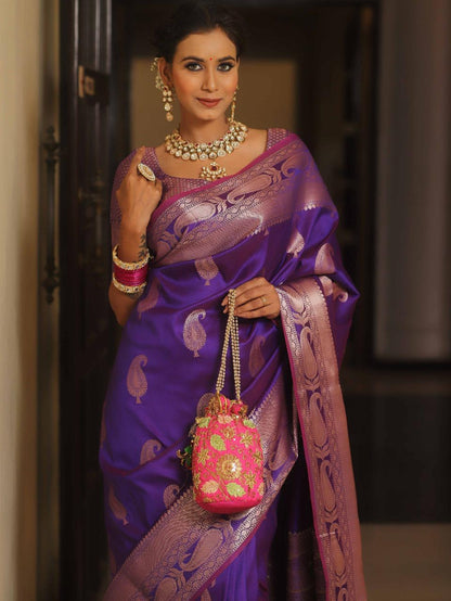 Banarasi Soft Silk Saree With Minimal Elegance & Festive Radiance
