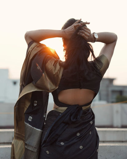 Banarasi Soft Silk Saree With Minimal Design & Rich Tone