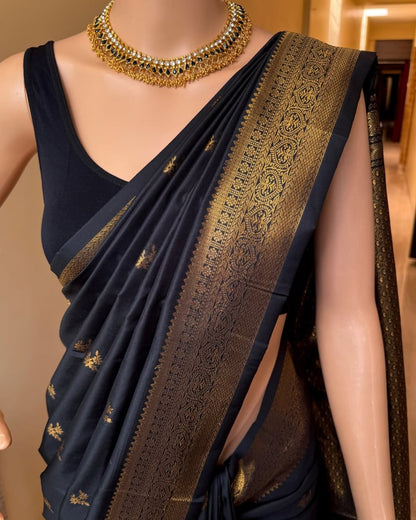 Banarasi Soft Silk Saree With Minimal Elegance & Vibrant Tone