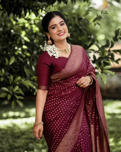 Banarasi Soft Silk Saree With Subtle Weaves & Minimal Grace