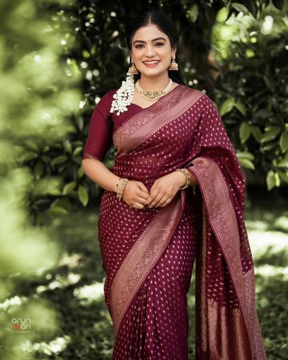 Banarasi Soft Silk Saree With Subtle Weaves & Minimal Grace