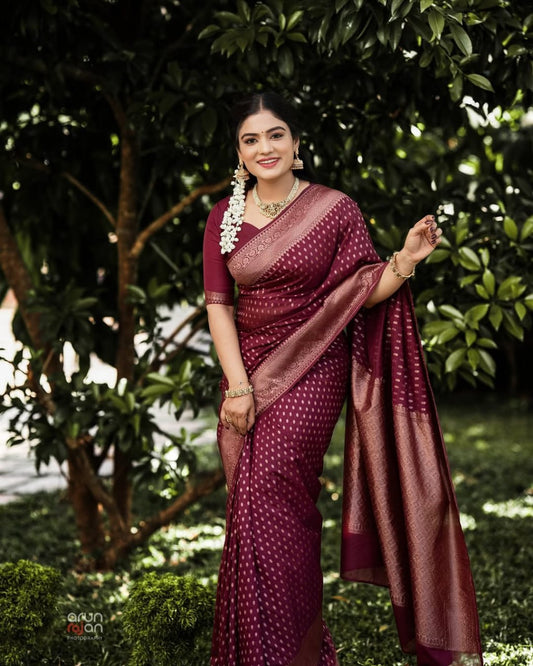 Banarasi Soft Silk Saree With Subtle Weaves & Minimal Grace