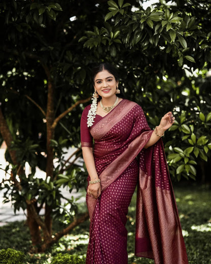 Banarasi Soft Silk Saree With Subtle Weaves & Minimal Grace