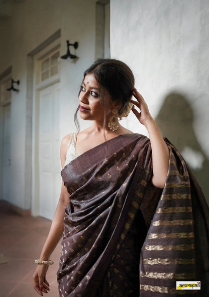 Magenta Banarasi Soft Silk Saree with Zari Butta Motifs