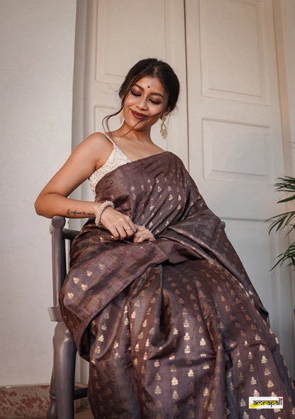 Magenta Banarasi Soft Silk Saree with Zari Butta Motifs