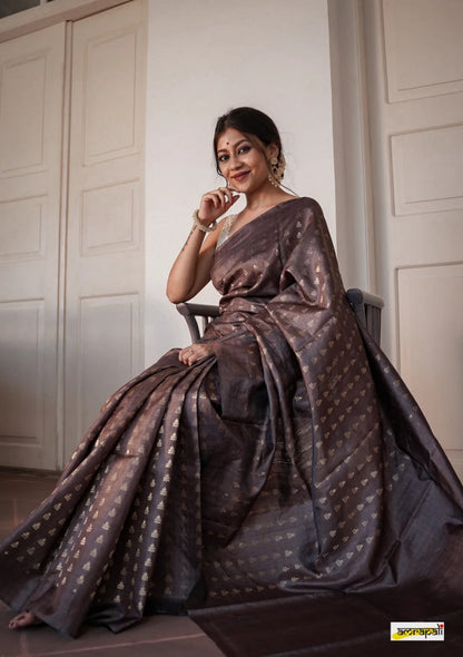 Magenta Banarasi Soft Silk Saree with Zari Butta Motifs