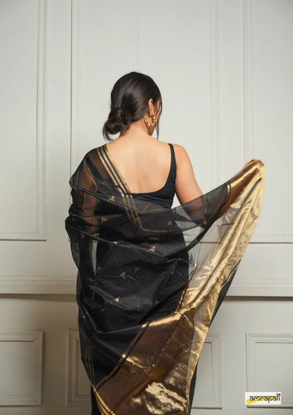 Yellow Soft Cotton Saree with Subtle Weaving & Golden Border