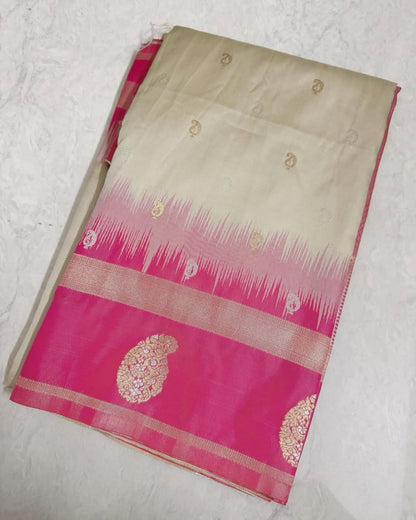 Banarasi Soft Silk Saree with Gold Zari Weaving