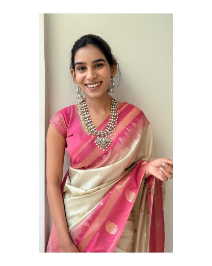 Banarasi Soft Silk Saree with Gold Zari Weaving