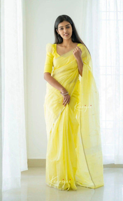 Soft Cotton Saree with Subtle Weaving