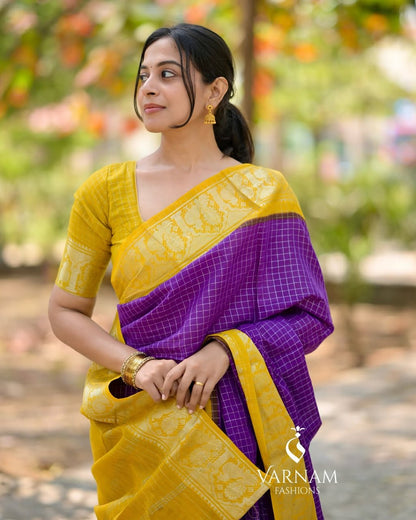 Contrast Border Cotton Silk Saree – Perfect for Weddings, Pujas & Festive Wear