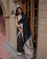 Black Banarasi Soft Silk Saree with Silver Zari Weaving