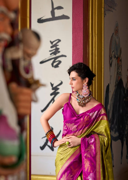 Vibrant Banarasi Soft Silk Saree Collection with Dual Zari Weaving