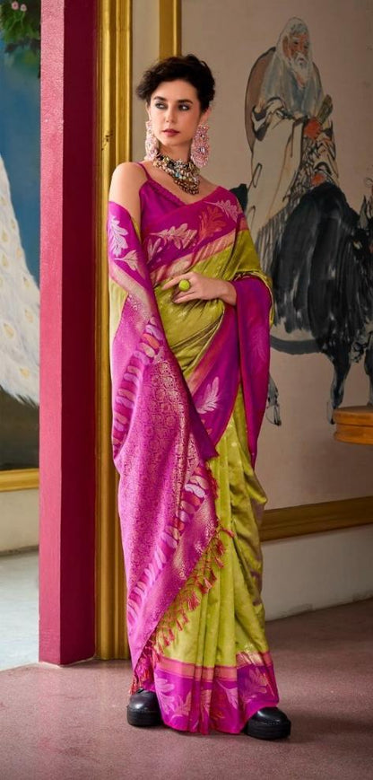 Vibrant Banarasi Soft Silk Saree Collection with Dual Zari Weaving