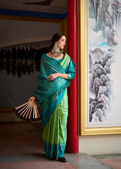 Vibrant Banarasi Soft Silk Saree Collection with Dual Zari Weaving