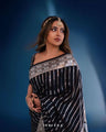 Black Banarasi Soft Silk Saree with Silver Zari Weaving
