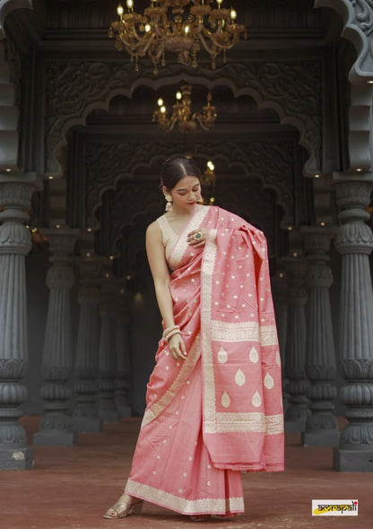 Blue Glow Banarasi Soft Silk Saree for Luxury Occasions