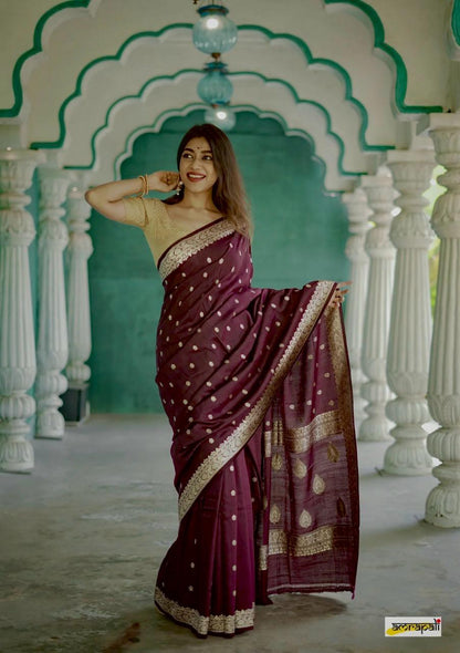 Blue Glow Banarasi Soft Silk Saree for Luxury Occasions