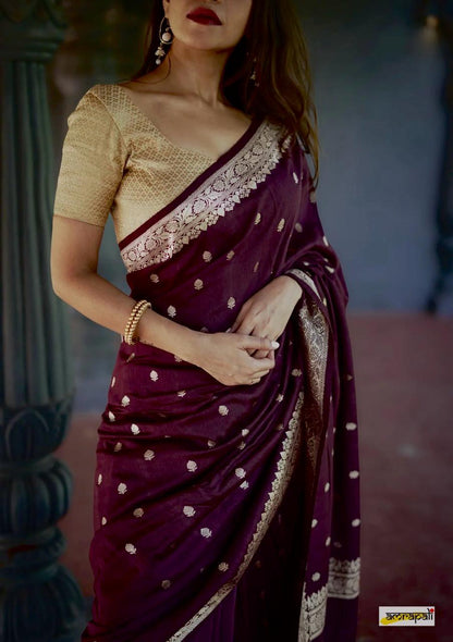 Blue Glow Banarasi Soft Silk Saree for Luxury Occasions
