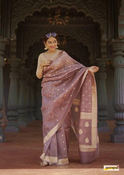 Blue Glow Banarasi Soft Silk Saree for Luxury Occasions