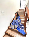 Royal Blue Banarasi Soft Silk Saree with Gold Zari Weaving
