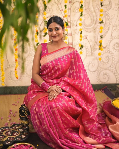 Ruby Weave Banarasi Soft Silk Saree