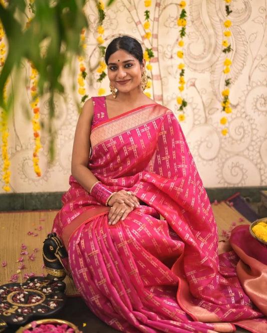 Ruby Weave Banarasi Soft Silk Saree