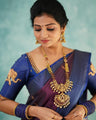 Eternal Grace Banarasi Silk Saree in Blue & Purple with Rich Dual Zari Weave