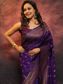 Royal Purple Heritage Banarasi Saree Crafted in Pure Soft Silk