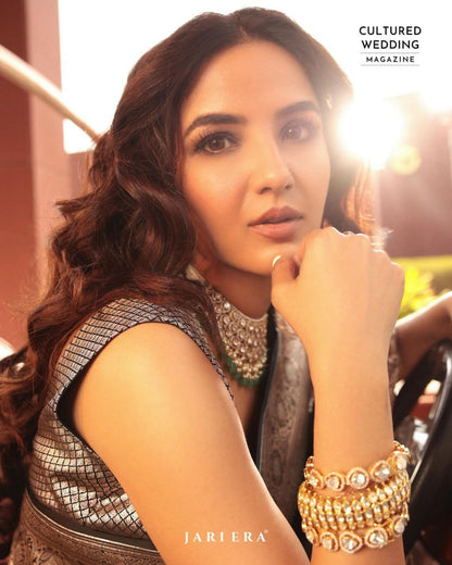 Black Luxe Banarasi Soft Silk Saree with Silver Zari Stripes & Heritage Border