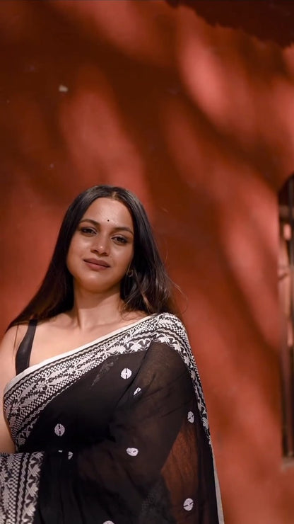 Midnight Charm Banarasi Soft Silk Saree