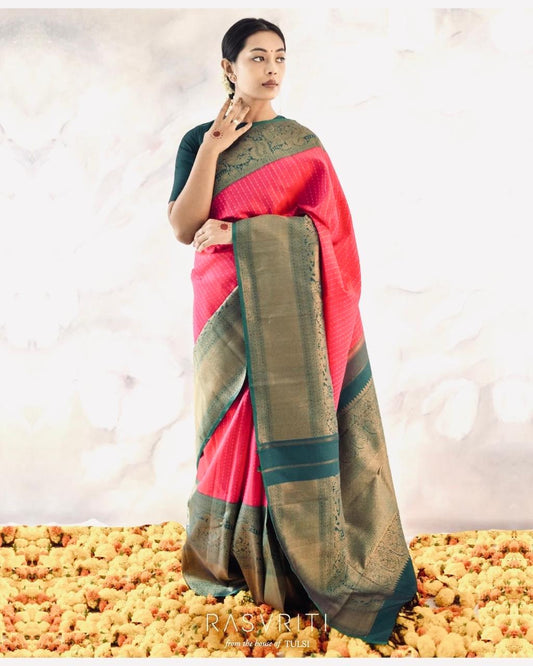 Rasvriti Heritage Grace Banarasi Soft Silk Saree – The Essence of Eternal Elegance
