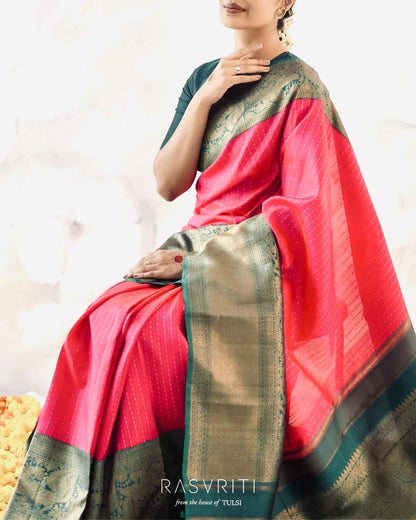 Rasvriti Heritage Grace Banarasi Soft Silk Saree – The Essence of Eternal Elegance