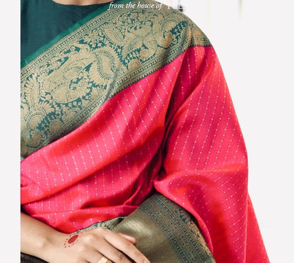Rasvriti Heritage Grace Banarasi Soft Silk Saree – The Essence of Eternal Elegance