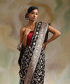 Classic Black Banarasi Soft Silk Saree with Silver Zari Weaving & Rich Pallu