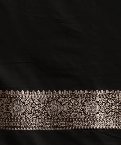 Classic Black Banarasi Soft Silk Saree with Silver Zari Weaving & Rich Pallu