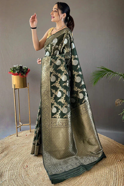 Premium Banarasi Soft Silk Sarees – Gold, Wine, Sea Green, Maroon, Bottle Green & Black Collection