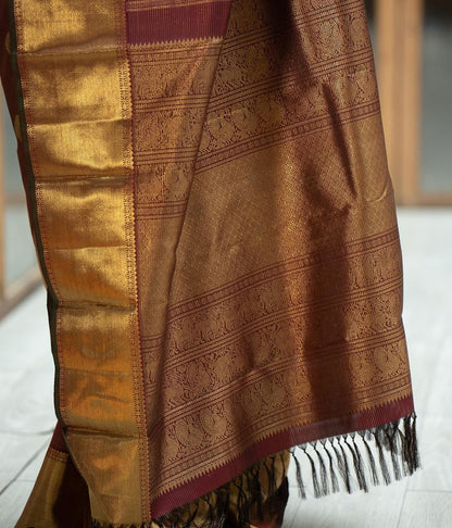 Maroon Majesty Banarasi Soft Silk Saree with Golden Zari Weaving