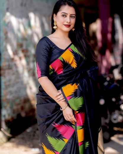 Myra Vibrant Spectrum Banarasi Soft Silk Saree