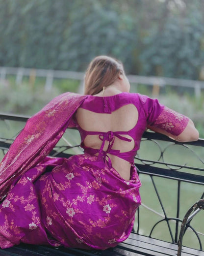 Ridhima Royal Bloom Banarasi Soft Silk Saree