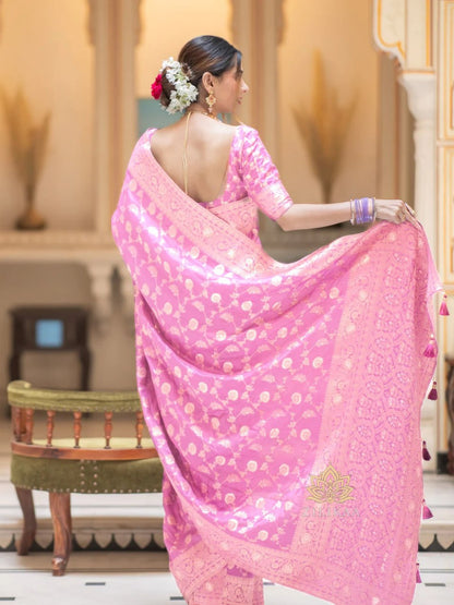 Banarasi Silk Saree Collection with Intricate Zari Weaving — Timeless Heritage in Six Regal Shades
