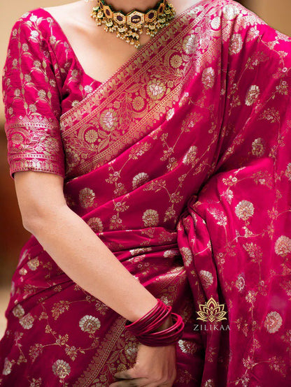 Banarasi Silk Saree Collection with Intricate Zari Weaving — Timeless Heritage in Six Regal Shades