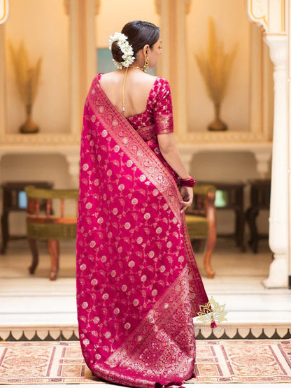 Banarasi Silk Saree Collection with Intricate Zari Weaving — Timeless Heritage in Six Regal Shades