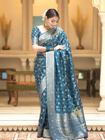 Banarasi Silk Saree Collection with Intricate Zari Weaving — Timeless Heritage in Six Regal Shades