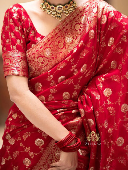 Banarasi Silk Saree Collection with Intricate Zari Weaving — Timeless Heritage in Six Regal Shades