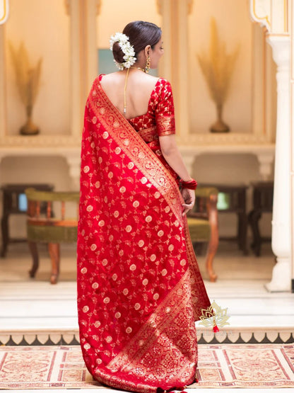 Banarasi Silk Saree Collection with Intricate Zari Weaving — Timeless Heritage in Six Regal Shades