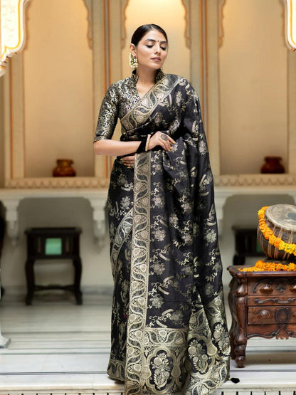 Banarasi Katan Silk Saree Collection with Handwoven Zari Work — 8 Royal Shades of Elegance