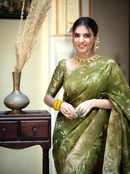 Banarasi Katan Silk Saree Collection with Handwoven Zari Work — 8 Royal Shades of Elegance
